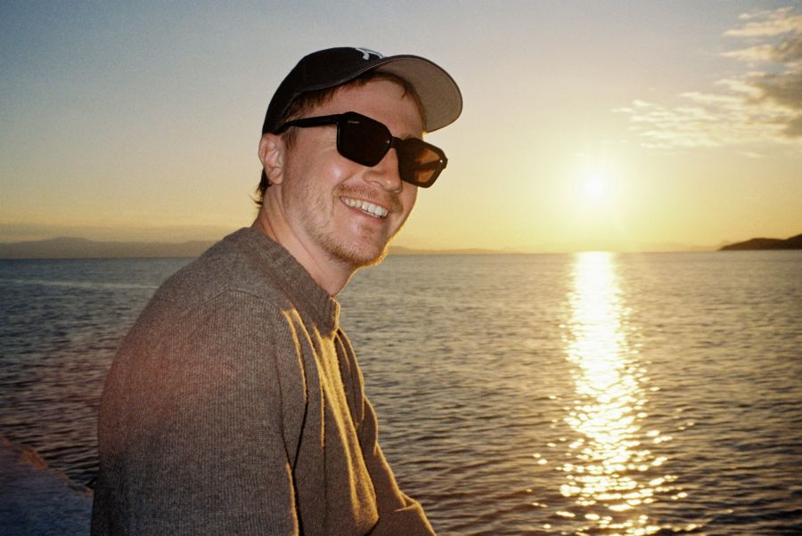 Louis at sunset by the sea