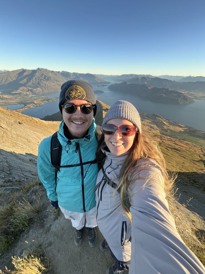 Jojo and Louis on a mountain top